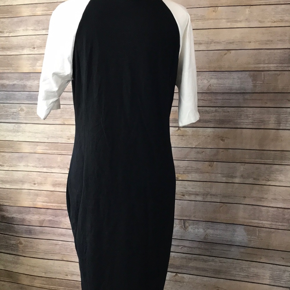 Lularoe Solid Julia Dress Black White Unicorn Nwot - image 5